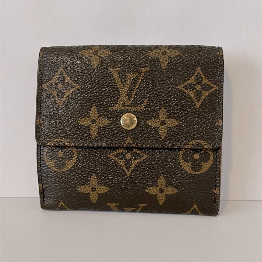 07 Louis Vuitton Monogram Porto Monevier Cardi Double Hook Trifold Wallet Unisex